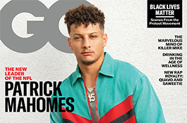 1UP Sports Marketing client Patrick Mahomes on the front cover of GQ magazine