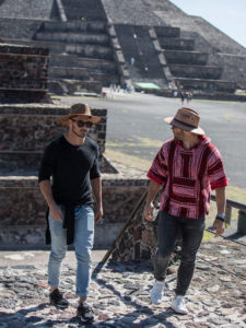 1UP Sports Marketing clients Danny Amendola and Julian Edelman in Mexico visiting Mayan temples